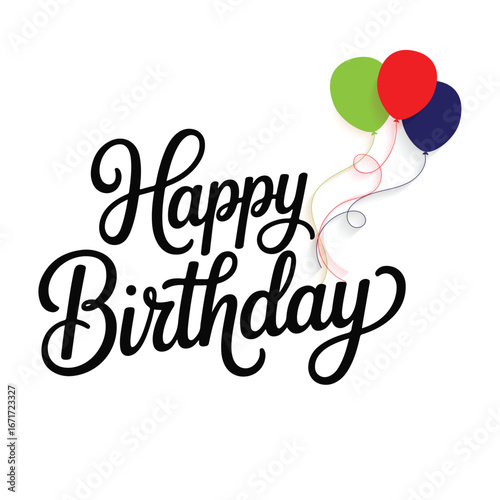 Happy birthday text vector image 