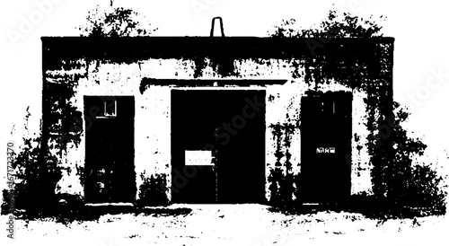 Abandoned building grunge black and white design for urban art projects