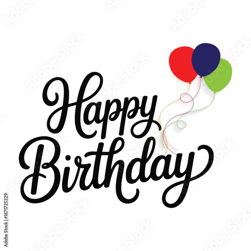 Happy birthday text vector image 