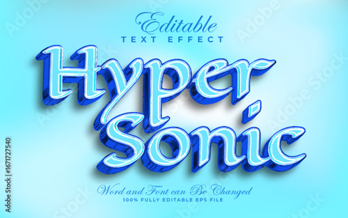 Hyper Sonic 3D editable text effect style