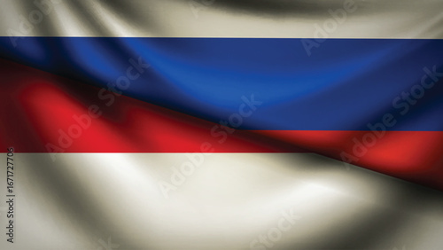 indonesia and russia flag fusion design