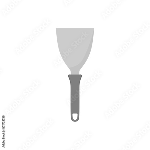 Putty knife flat design vector illustration isolated on white background. trowel or scraper used for drywall or plastering
