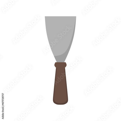 Putty knife flat design vector illustration isolated on white background. trowel or scraper used for drywall or plastering