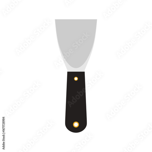 Putty knife flat design vector illustration isolated on white background. trowel or scraper used for drywall or plastering
