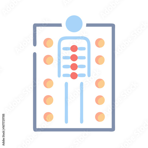 Modern human anatomy outline diagram with highlighted areas vector