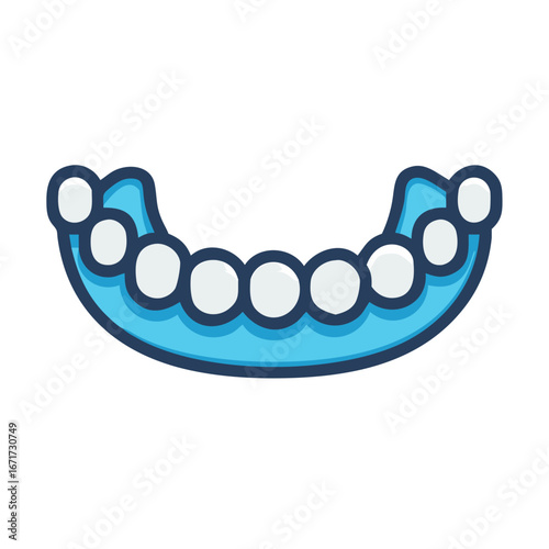 Orthodontic teeth retainer illustration graphic on a black background