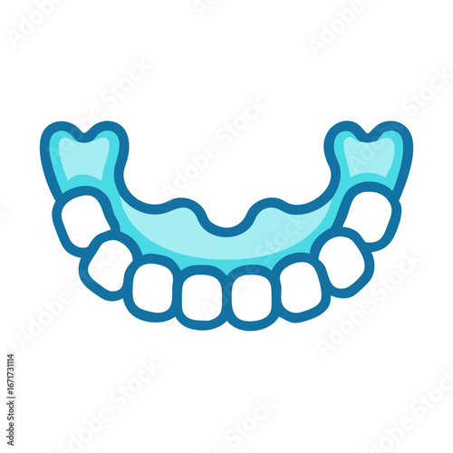 Blue dental aligner isolated on black background for presentation