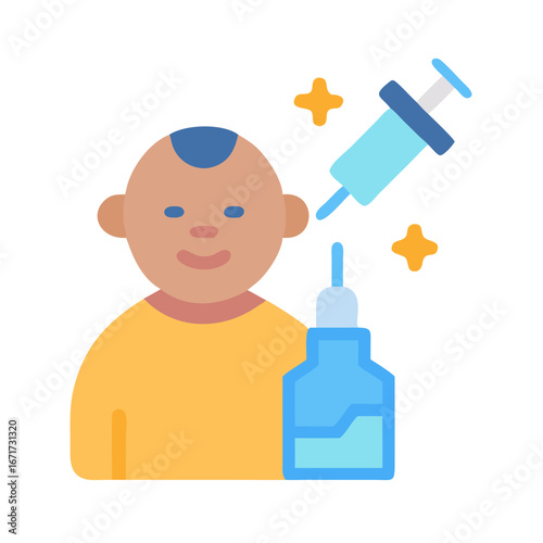 Vaccination for baby flat vector medical healthcare illustration