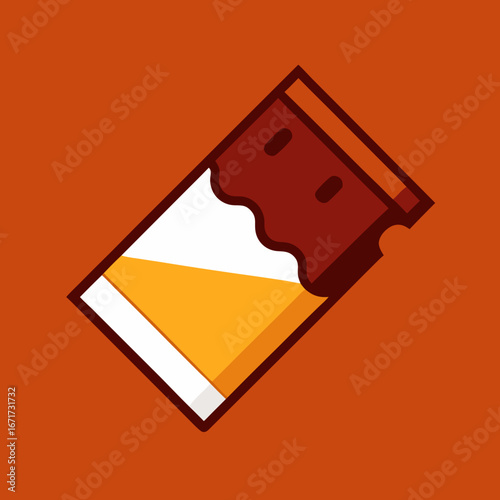Food Icon Of Chocolate Bar With Bite Mark
