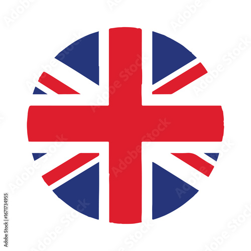 United Kingdom Flag Icon British Union Jack England National Symbol UK Emblem Circle Design