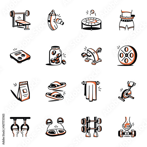Health and Fitness  G
Gym icons Pack