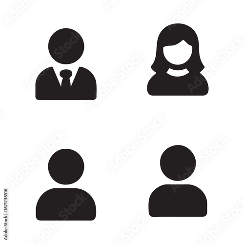 People User Avatar Icon Silhouette Business Team Profile Vector