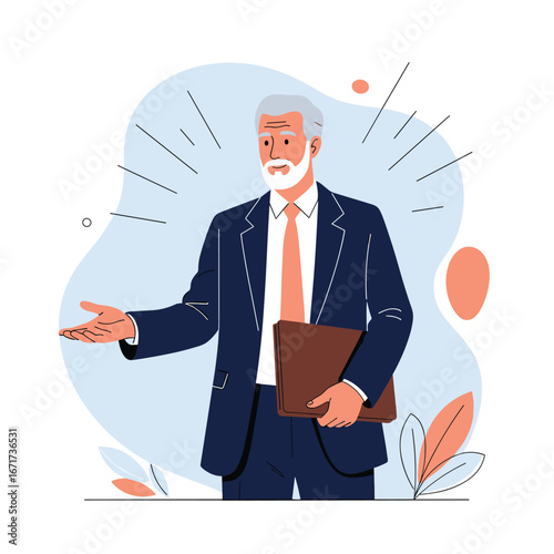 Experienced business professional engaging in a confident presentation