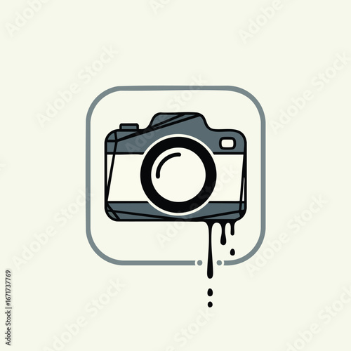 Dripping Camera Graphic Design.