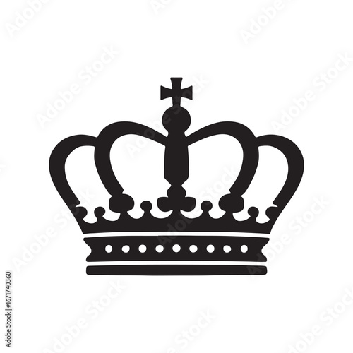 Royal Crown Silhouette Icon Vector