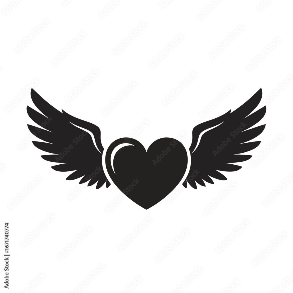 Obraz premium heart with wings