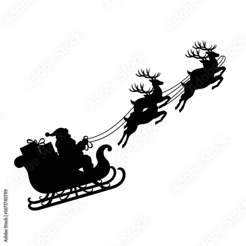 silhouette of  santa clause