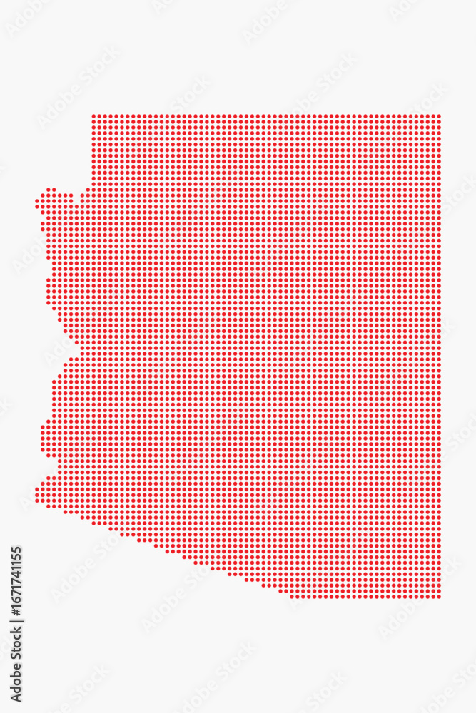 Obraz premium Vector graphic artwork suitable for print and web containing flat detailed map of ARIZONA