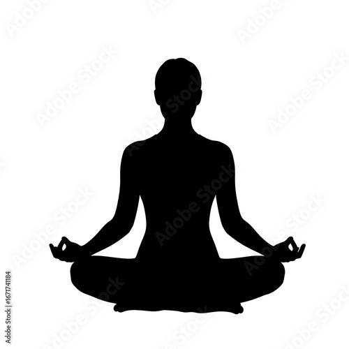 silhouette of a yoga woman