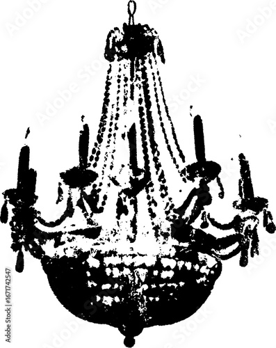 Gothic black and white chandelier design for elegant decor projects