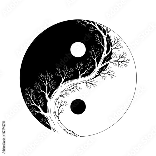 yin yang symbol on white background