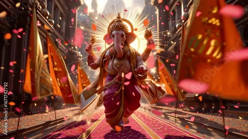 Devotees Dancing in Ganesh Chaturthi Street Procession