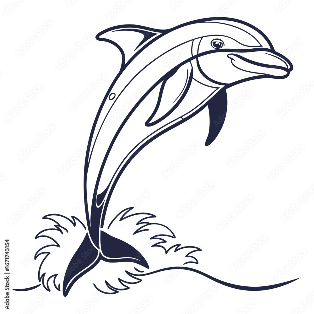 Naklejka premium silhouette of a dolphin