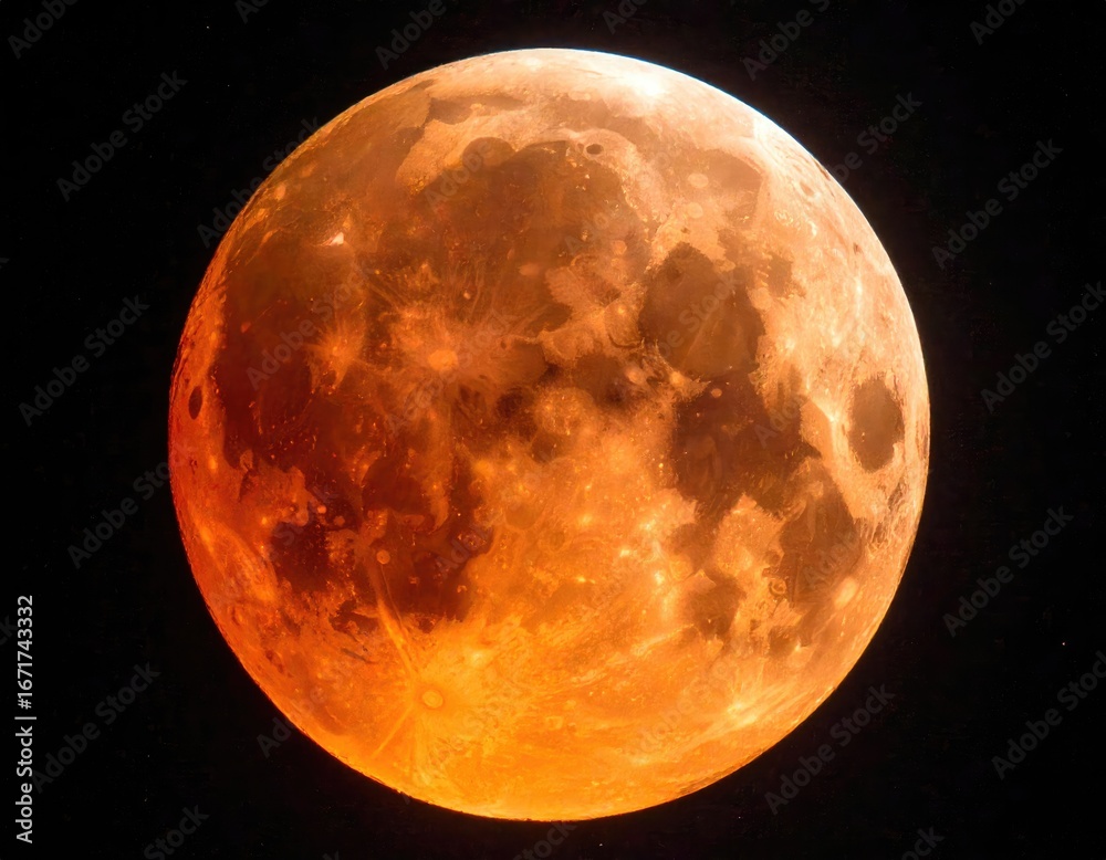 Fototapeta premium Blood Moon Ultra-detailed close-up