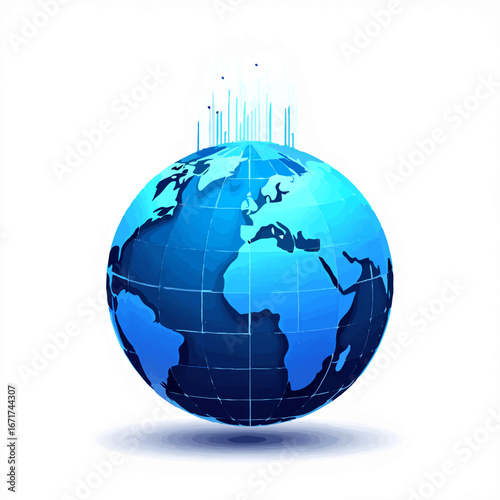 Global Network Connecting Over Earth


