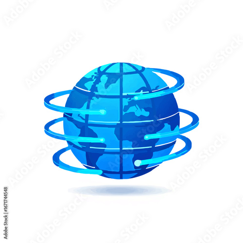 Global Network Connecting Over Earth

