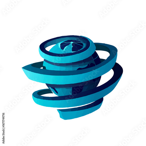 Earth Surrounded by Ribbons Representing Global Connection

