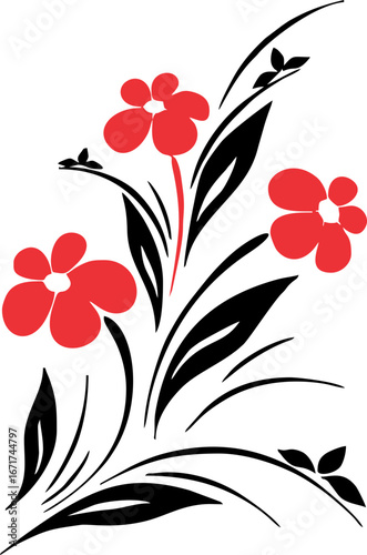 flowers with leaves abstract floral background with flowers
