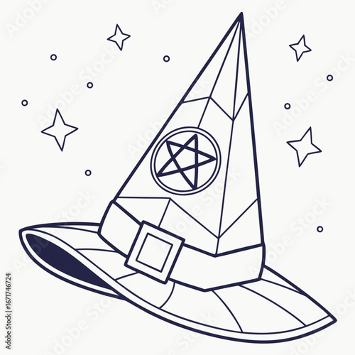 Witch Hat Logo A Mystical Design for Halloween, Magical Themes, and Symbolic Imagery