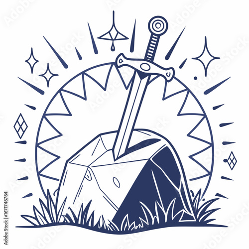 Fantasy Sword Logo Design  A Majestic Emblem of Power and Mystery