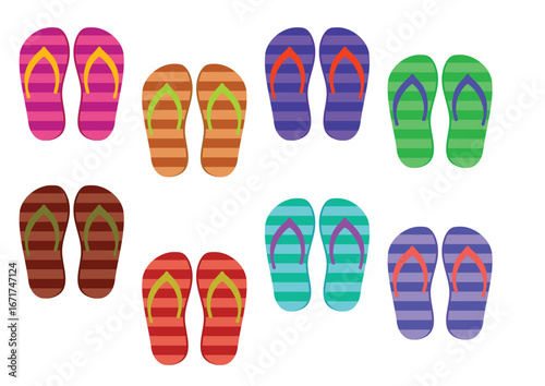  Beach flip flops or slippers Vector design