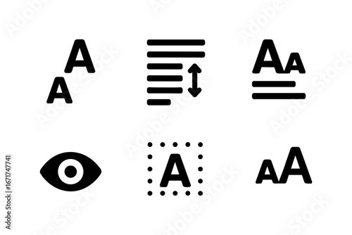 Typography and text adjustment icons in minimalist design
