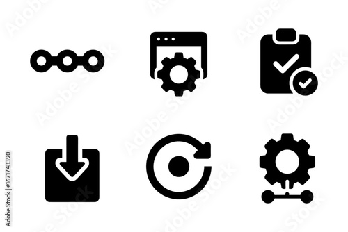 Minimalist icons for technology processes and system management