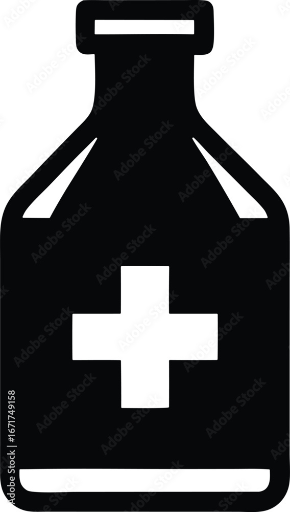 Obraz premium Hospital icon bottle vector icon.