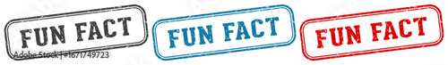 fun fact stamp. fun fact rectangular stamp set isolated on white background