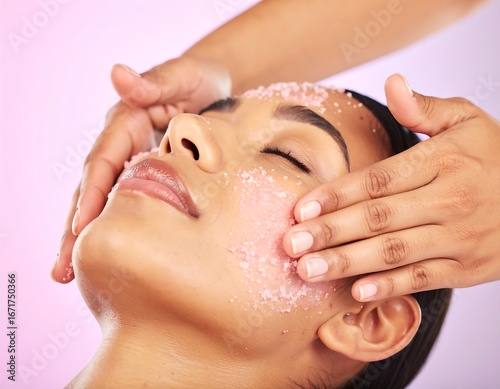 Facial salt scrub treatment