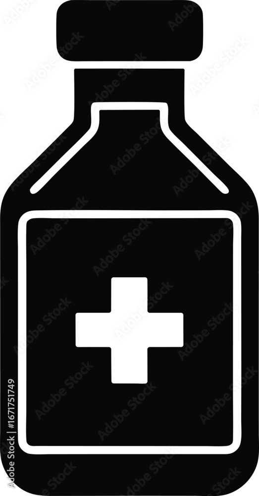 Fototapeta premium Health care bottle vector icon.