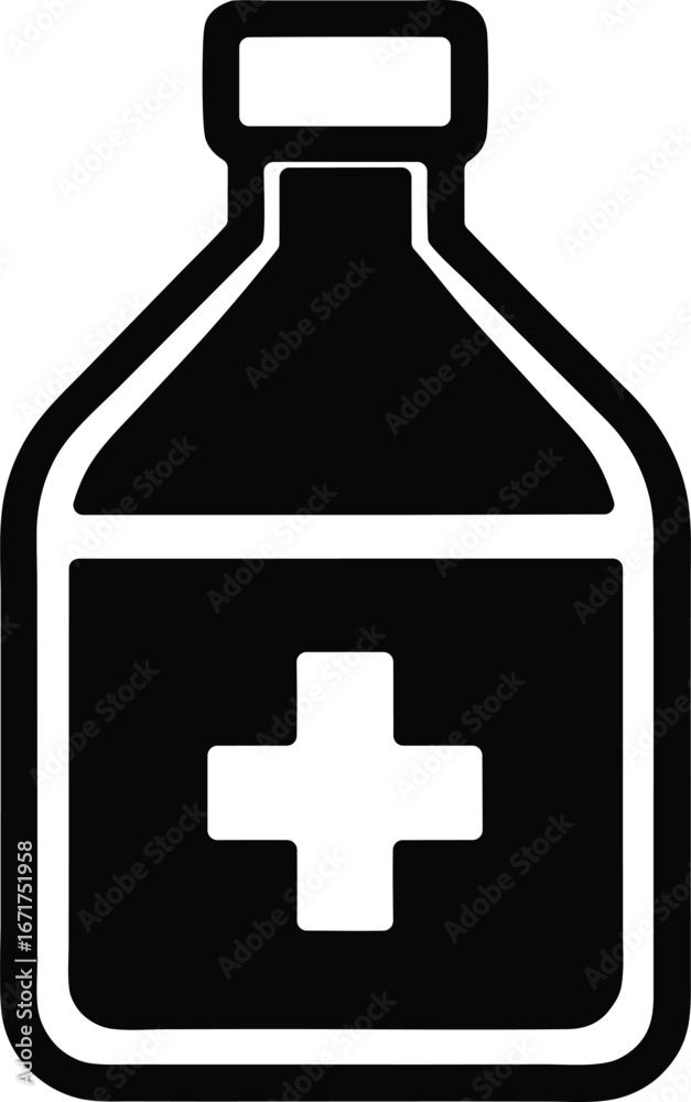 Obraz premium Medical supply bottle vector icon.