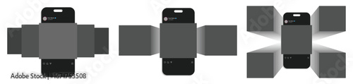 social media post mockup in dark mode with different styles. social media app interface platform template mockup. vector illustration