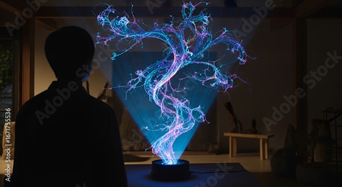 Intriguing Holographic Display of Energy in a Dark Room.