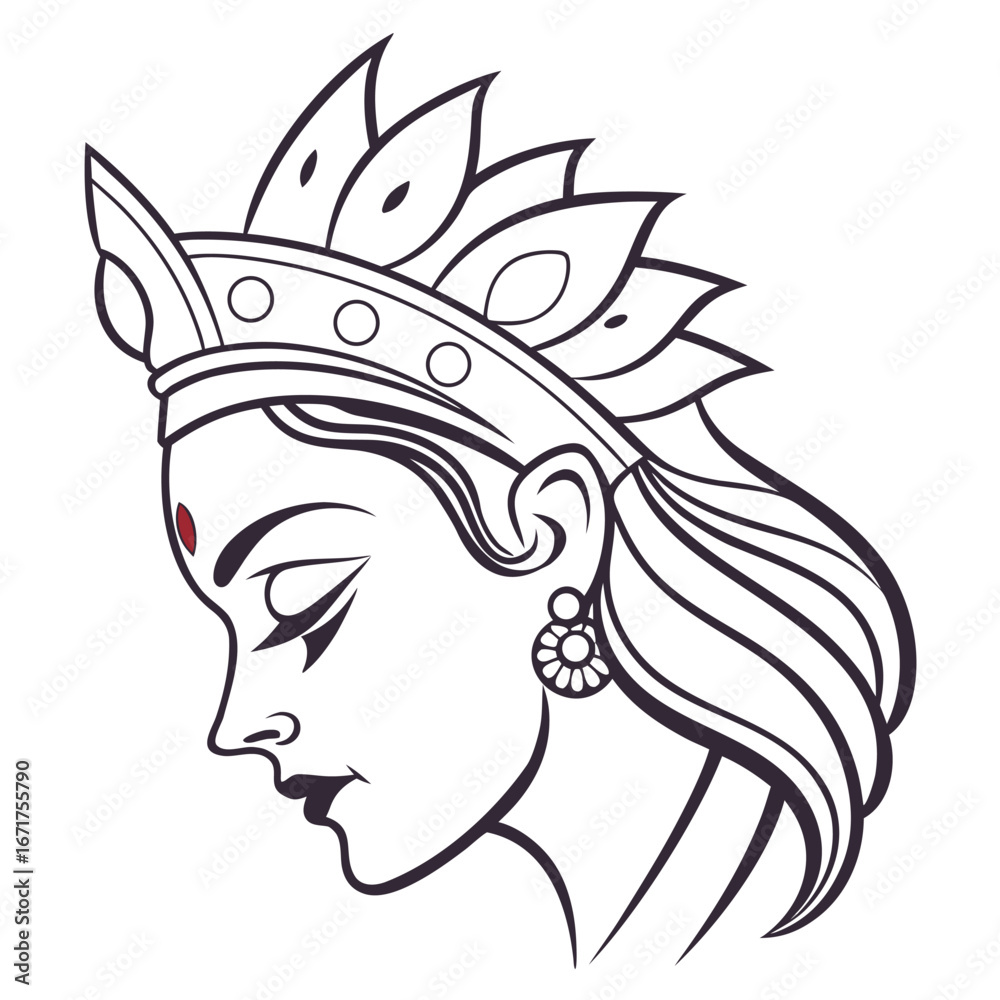 custom made wallpaper toronto digitalElegant Depiction of a Goddess in Profile A Symbolic Representation of Divinity and Grace in Minimalist Style