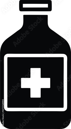 Hospital bottle vector icon.