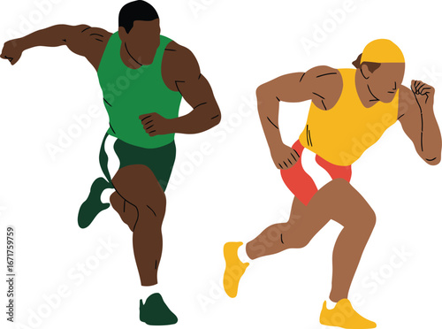 Runners sprinting race competition athletic sport exercising art
