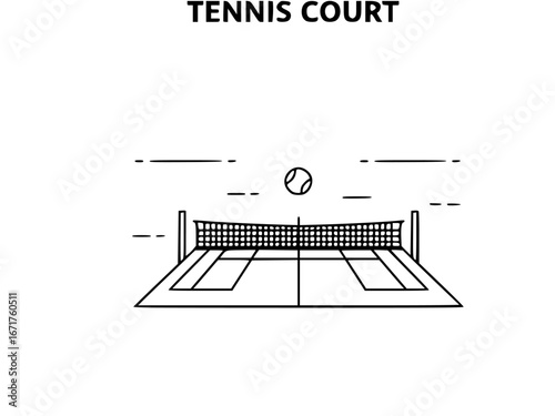 Tennis court icon vector set