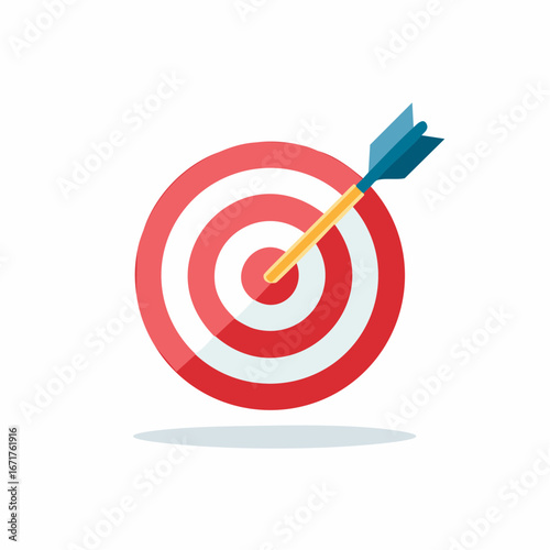Target with an arrow hitting the bullseye, symbol of accuracy and business success