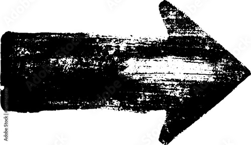 Grunge black and white arrow in punk style for urban design